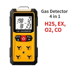 Gas Analyzer Leak Detector Air Quality Monitor 4 in 1 Oxygen O2 Carbon Monoxide CO H2S Ex Combustible   Meter