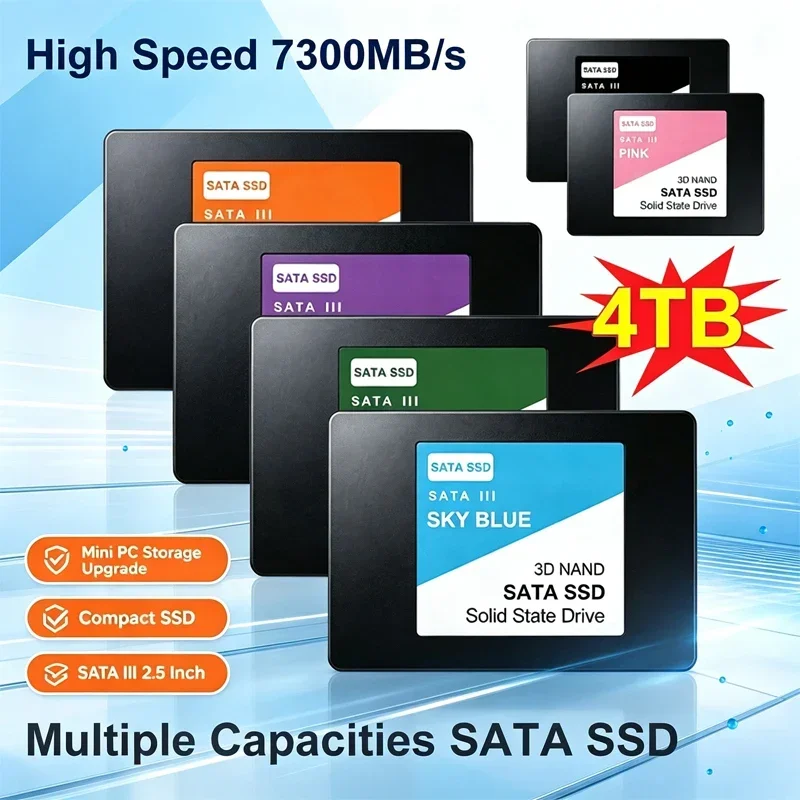 2.5 Inch SATA III SSD Up To 7300MB/s 3D NAND Solid State Drive 4TB Internal Hard Disk For Laptop Desktop Mini PC Storage Upgrade