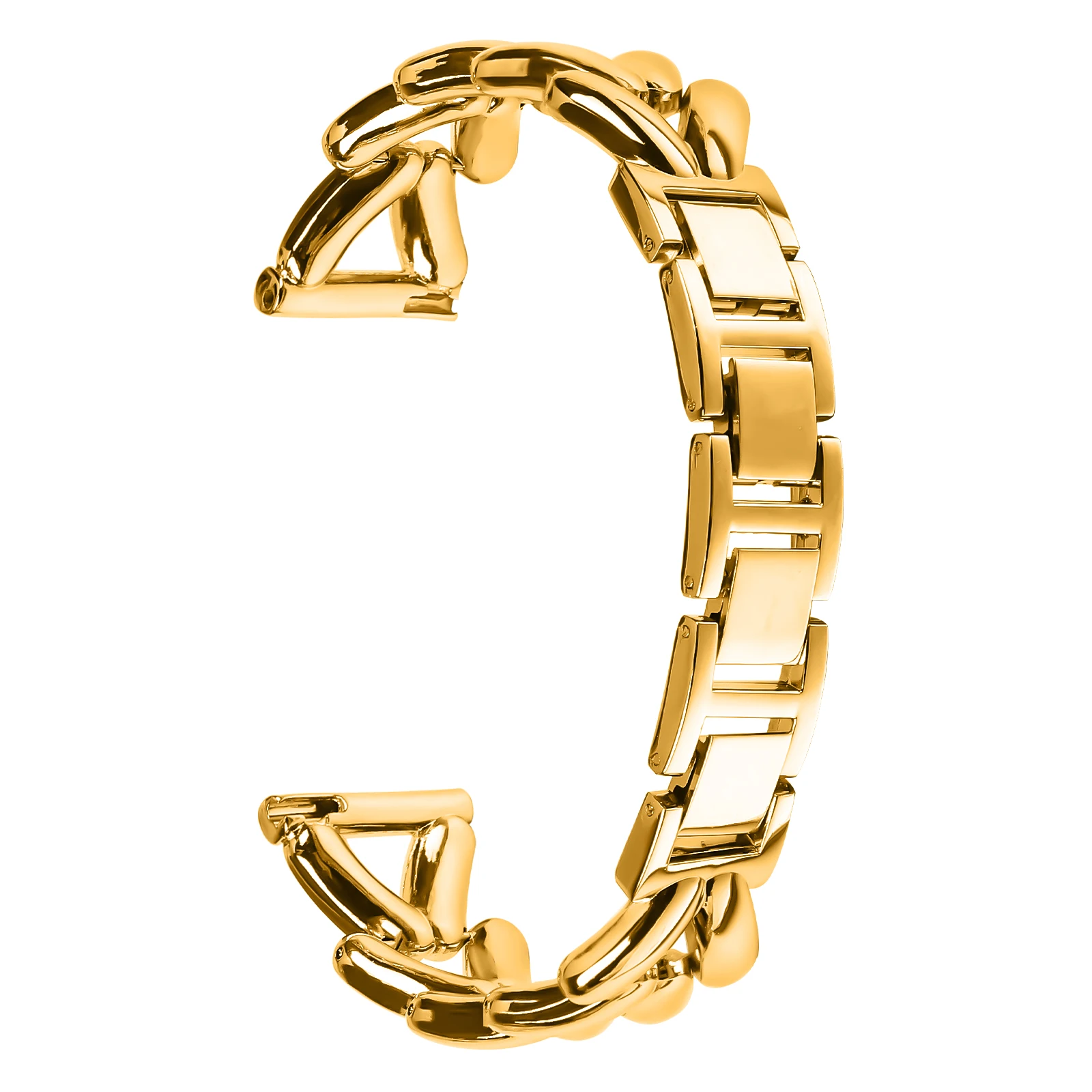 

Zinc Alloy Watch Band for Garmin vivoactive 5 / Garminactive 5 Twisted Metal Watch Strap Replacement - Gold