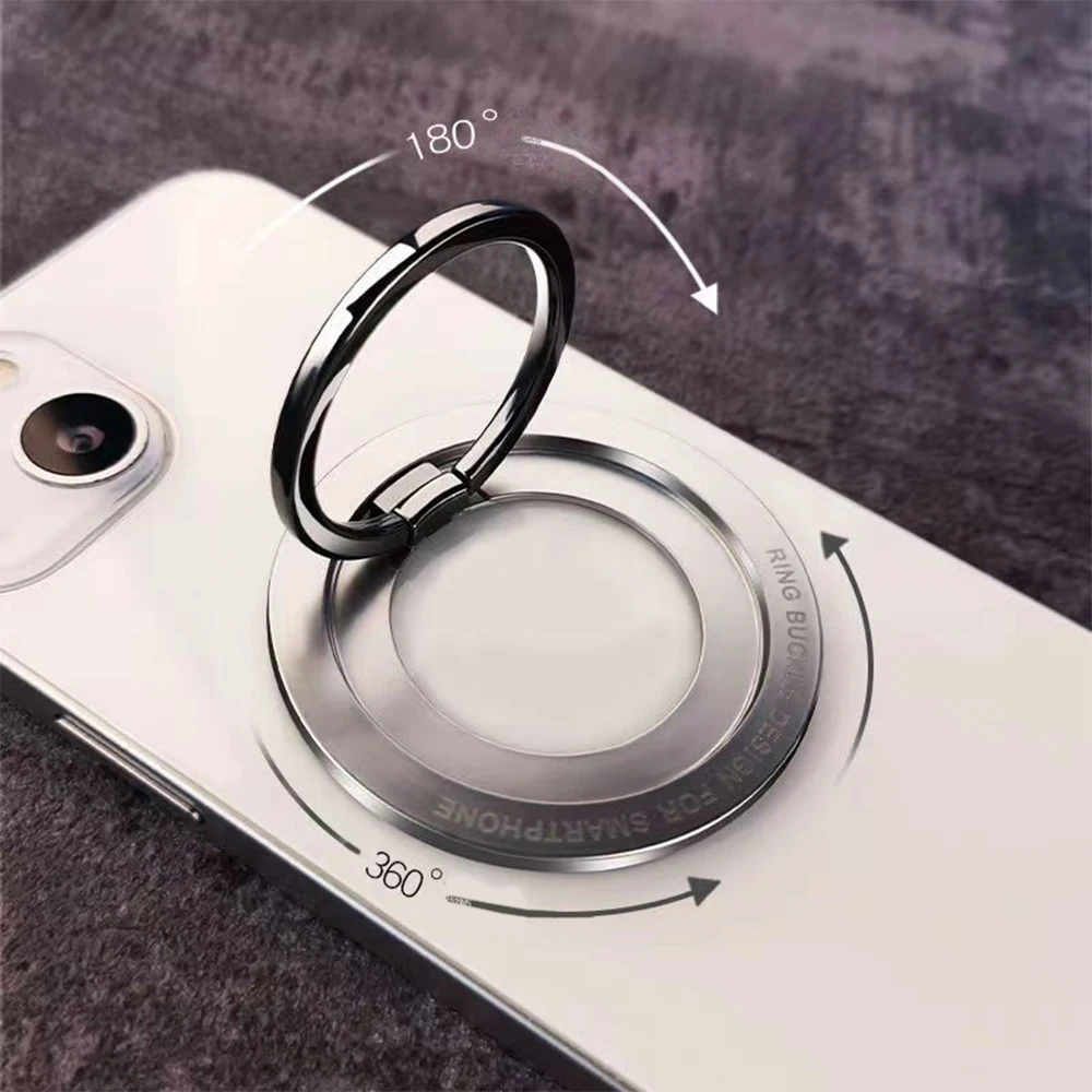 For Magsafe Magnetic Sense Of Design 1Pcs Strong Suction Rotating 360 Wall Stickers Everywhere Folding Ring Phone Holder Alloy