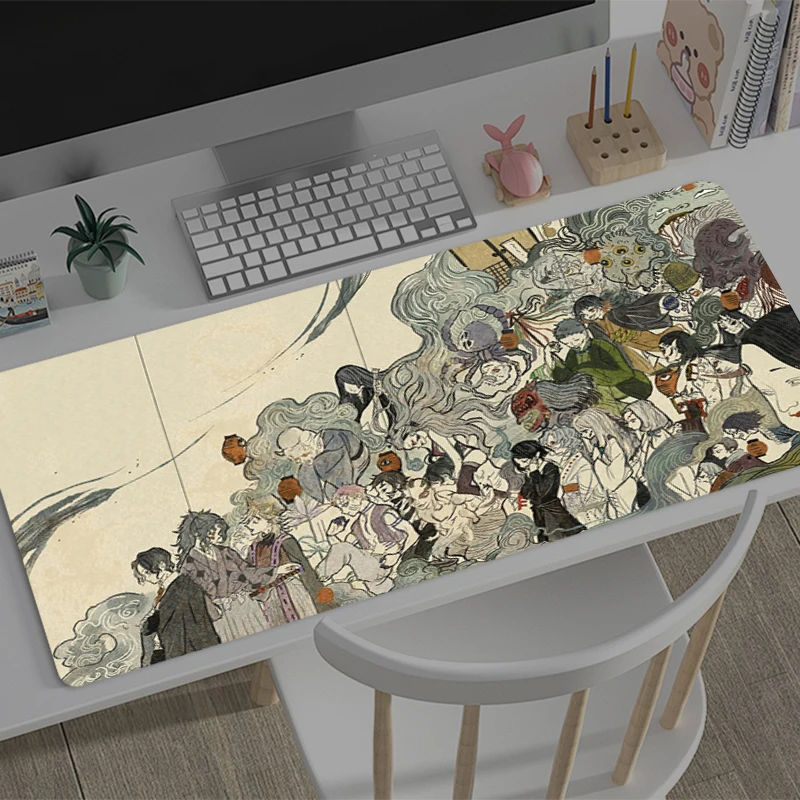 

Mouse Pad Large Demon Slayer Muzan Kibutsuji Anti-Slip Rubber Gaming MousePad Desk Pad for Office and Gaming PC Anime Mousepad