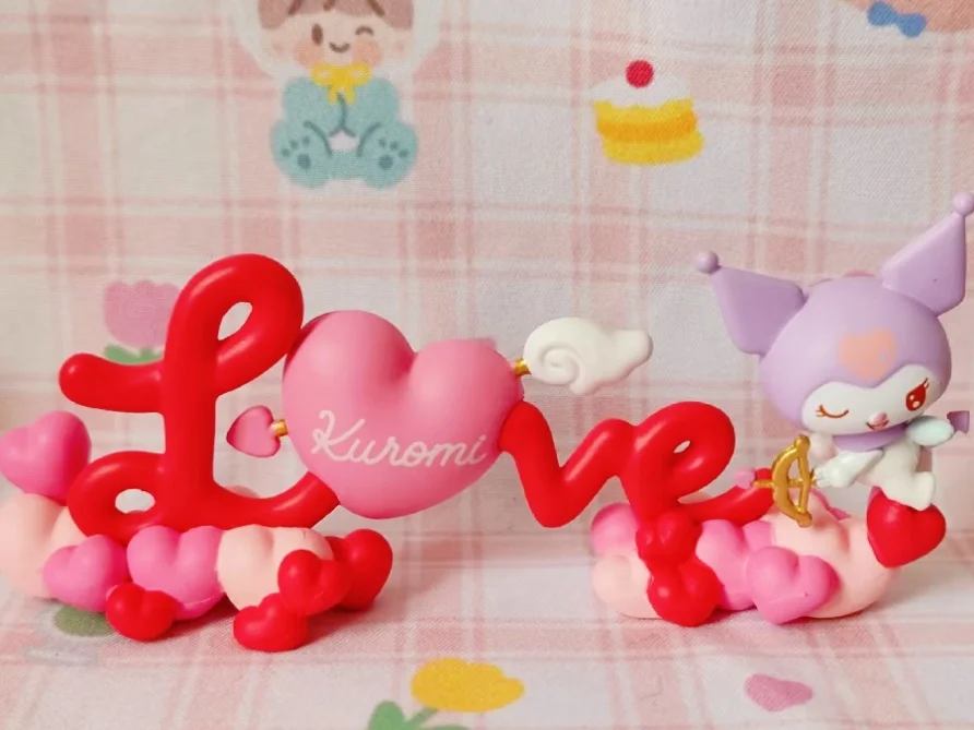 REMENT Kuromi Collezione di parole Modello di scena in miniatura Scatola da tavolo Gioco alla moda Scatola cieca Figura giocattolo da collezione per cibo
