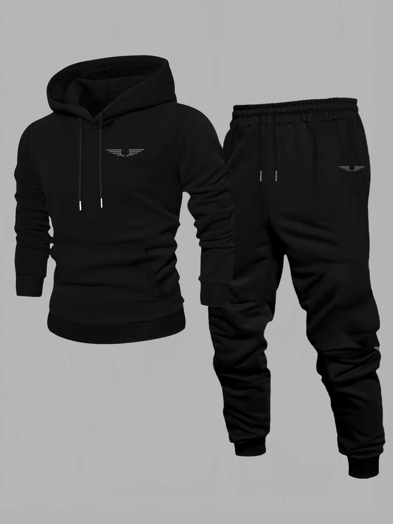 2026Men's fashionable hooded sweatshirt set essential for autumn and winter soft and warm lining, suitable for casual sportswear