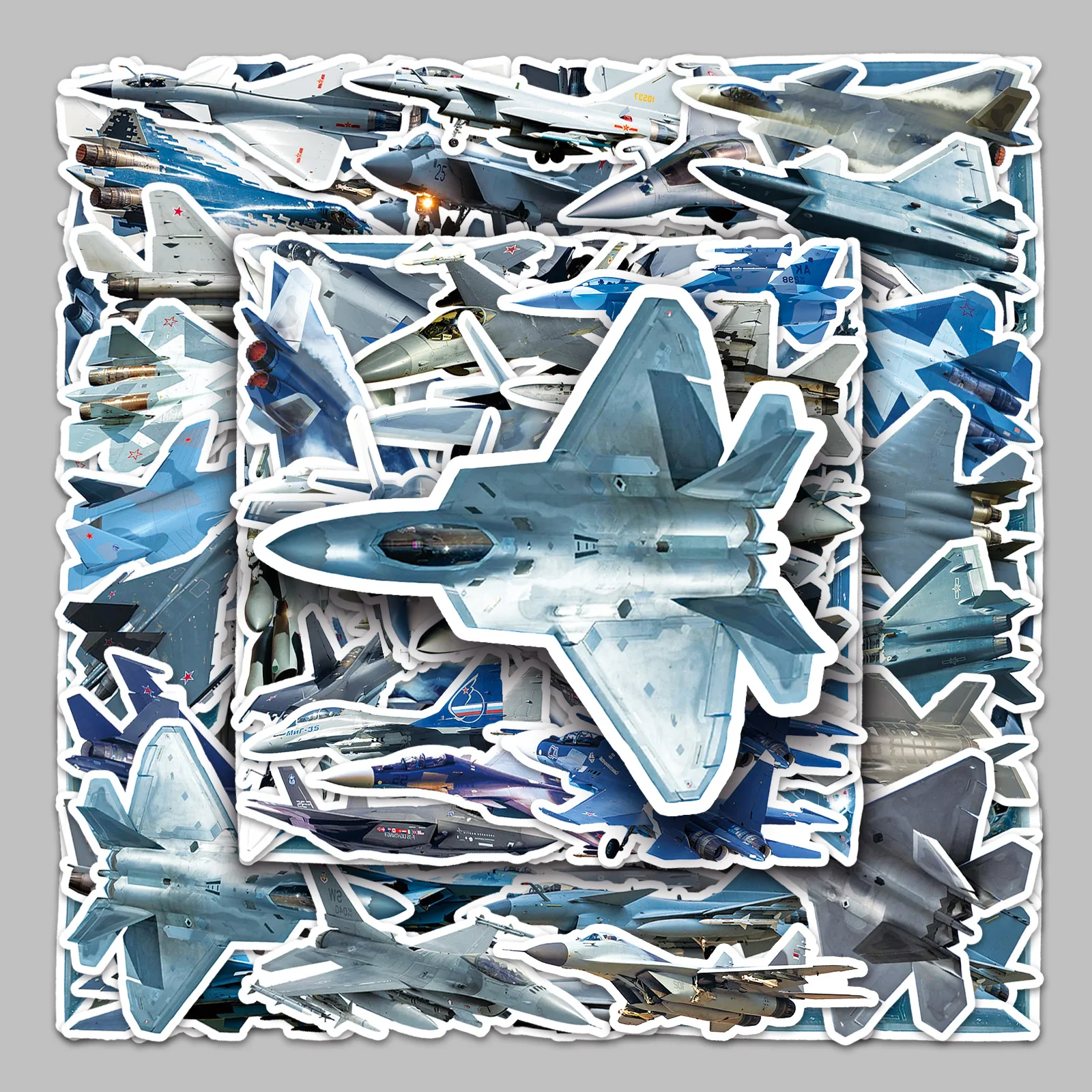 50 Pcs Worldrenowned Military Fighter Aircraft Waterproof Sticker Creative Graffiti Notebook Skateboard Laptop Decoration