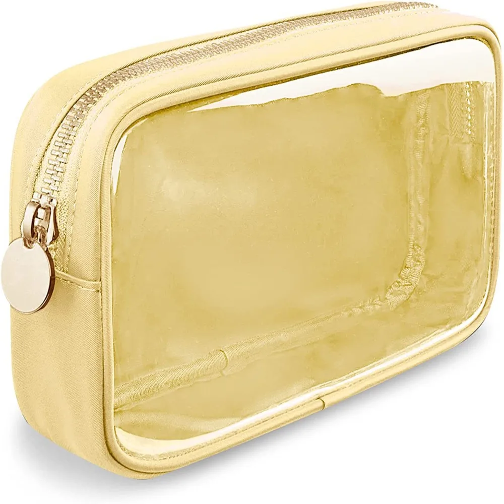 حقيبة مكياج بقشرة شفافة ، سعة كبيرة ، تخزين مستحضرات التجميل البلاستيكية ، حقيبة أدوات الزينة ، حقيبة سفر ، الموضة
