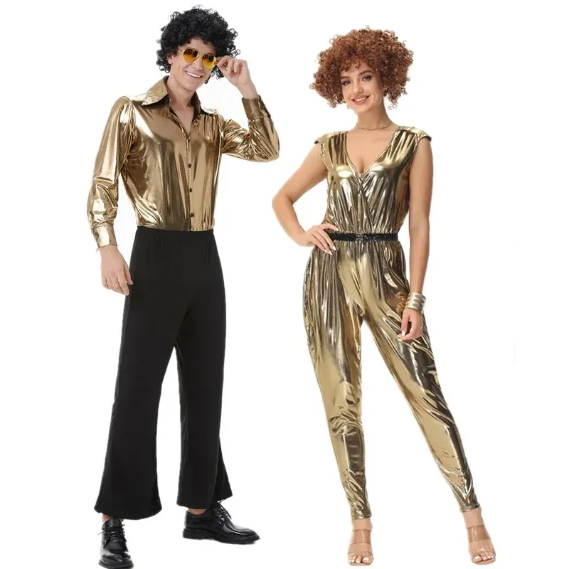 

Adult Halloween Vintage 60s 70s Hippie Coules Cosplay Suit Carnival Party Music Festival Retro Disco Fancy Dress Suit