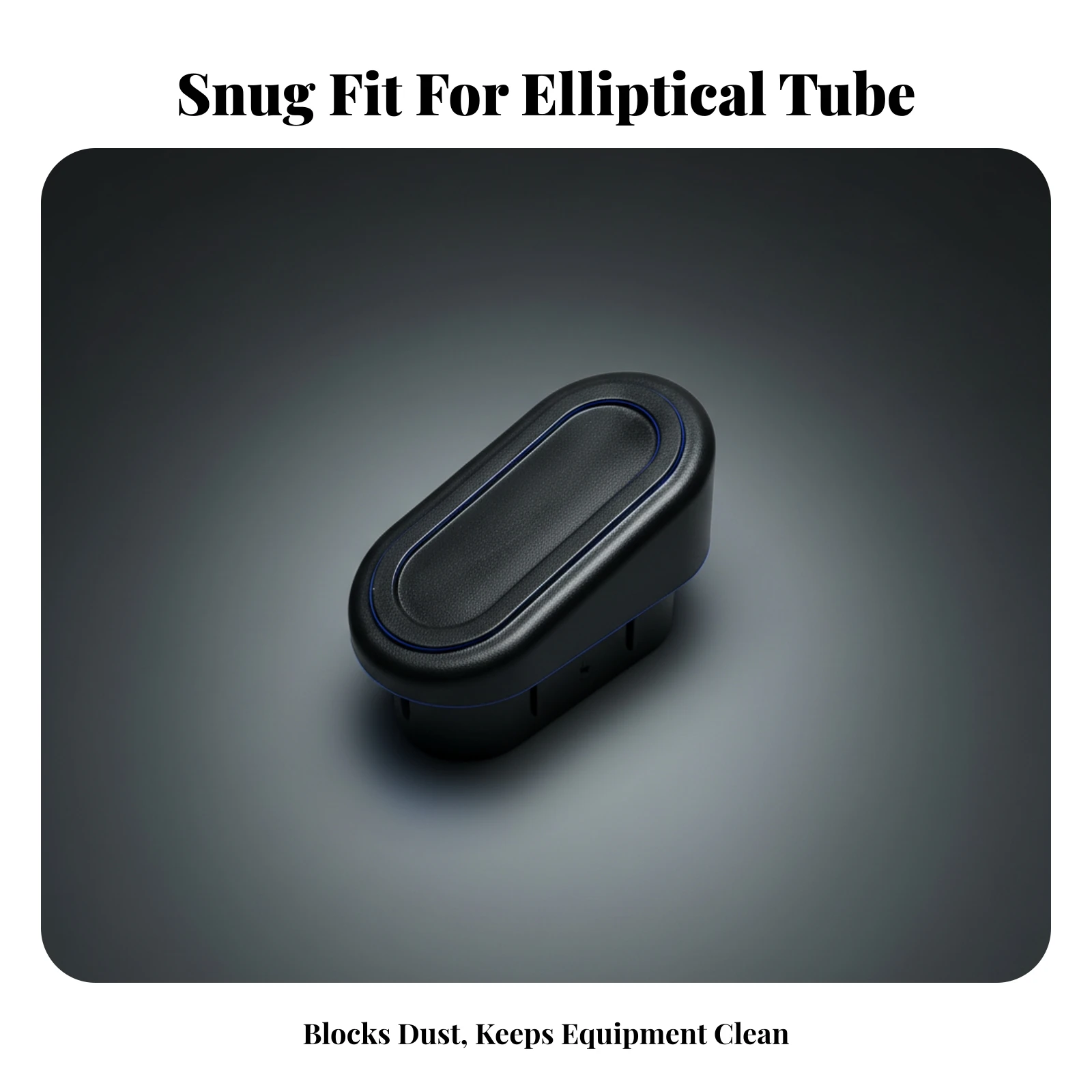 Furniture Accessory Floor Protection Elliptical Tube Plug Raised Border Oval Tube Plug Black for Fitness Equipment