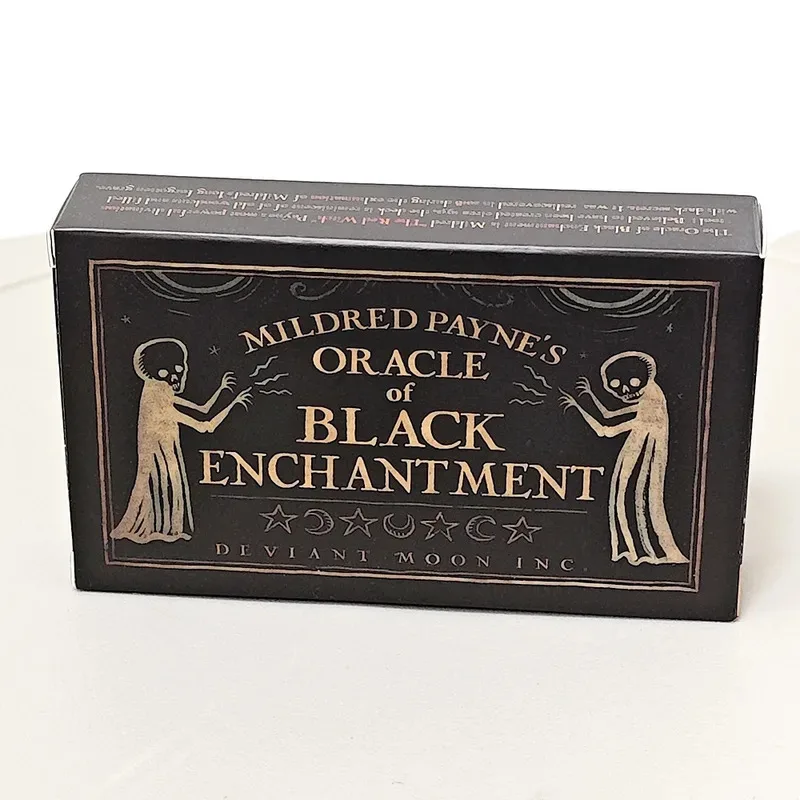 

Mildred Payne's Oracle of Black Enchantment - 52 Woodblock-Style Cards with Black Line Art (10.3×6cm), Gothic Divination Deck
