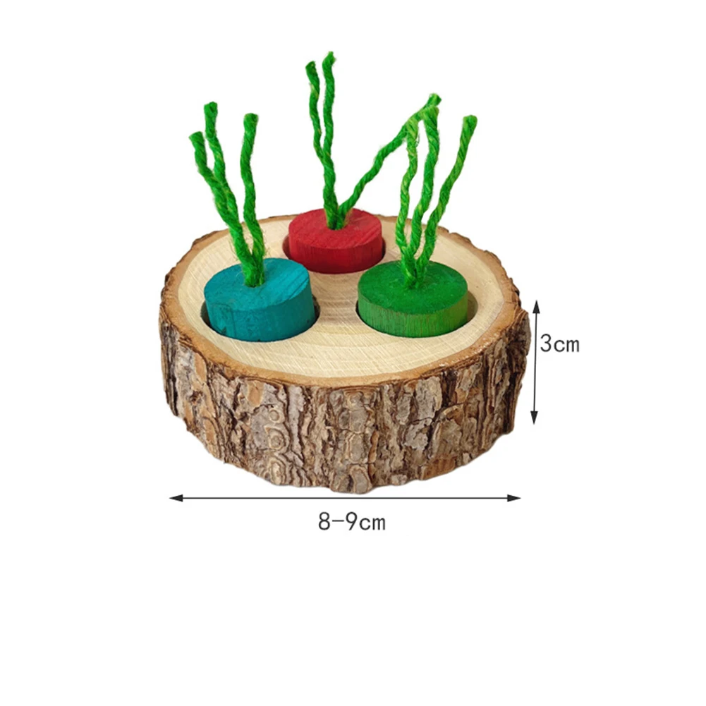 Wooden Rabbit Foraging Toy Small Animal Wooden Stake Interactive Hide Treats Toys Hamster Enrichment Foraging Toy For Guinea Pig