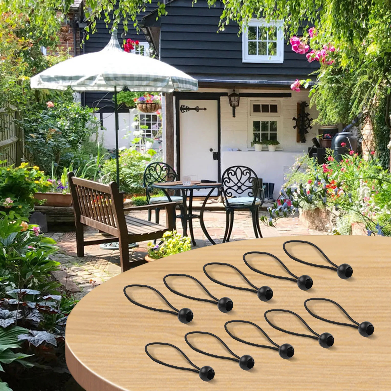 Flagpole Flag Pole Clip 10Pcs Fixed Elastic Rope Decoration Elastic Rope Flagpole Clamp Garden Flag Poles Parts