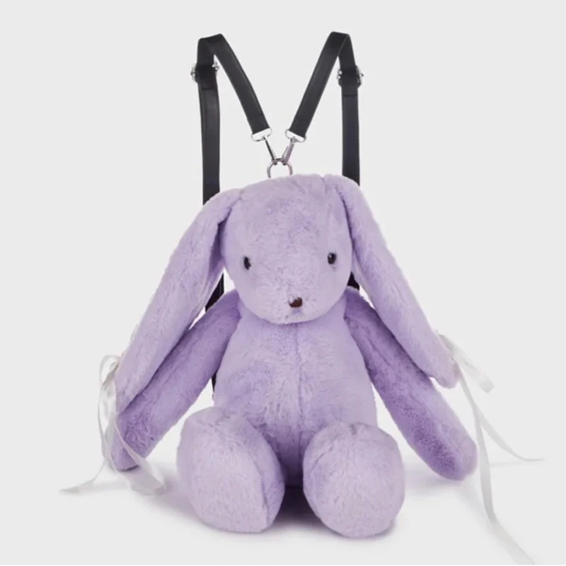 Sac à dos en fausse fourrure de lapin mignon pour femmes sacs à main et bourses de luxe de styliste 2024 nouveau à la mode en peluche chaîne en