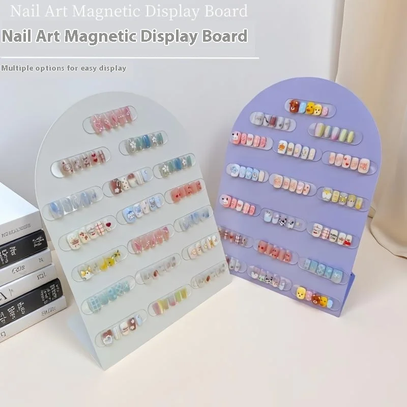 New  Premium Acrylic Nail Color Plate Magnet Nail Tips Display Board Comparison Color Card With Number Stickers For Nail Salon