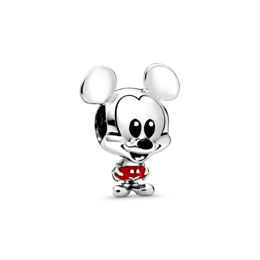 2026New Disney Mickey and Minnie Charm Beads Pendant Fit Original Snake Silver Bracelet Necklace Beads For Diy Jewelry Women Gif view 3