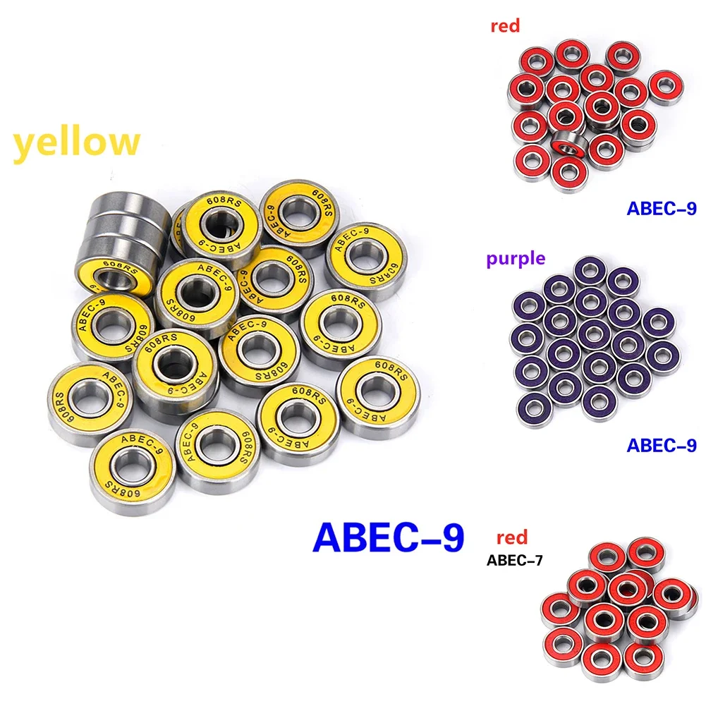 ABEC-7/ABEC-9 608 Skateboard Wheel Roller Steel Sealed Ball Bearings 8x22x7mm Skateboards Bearings Scooter Accessories