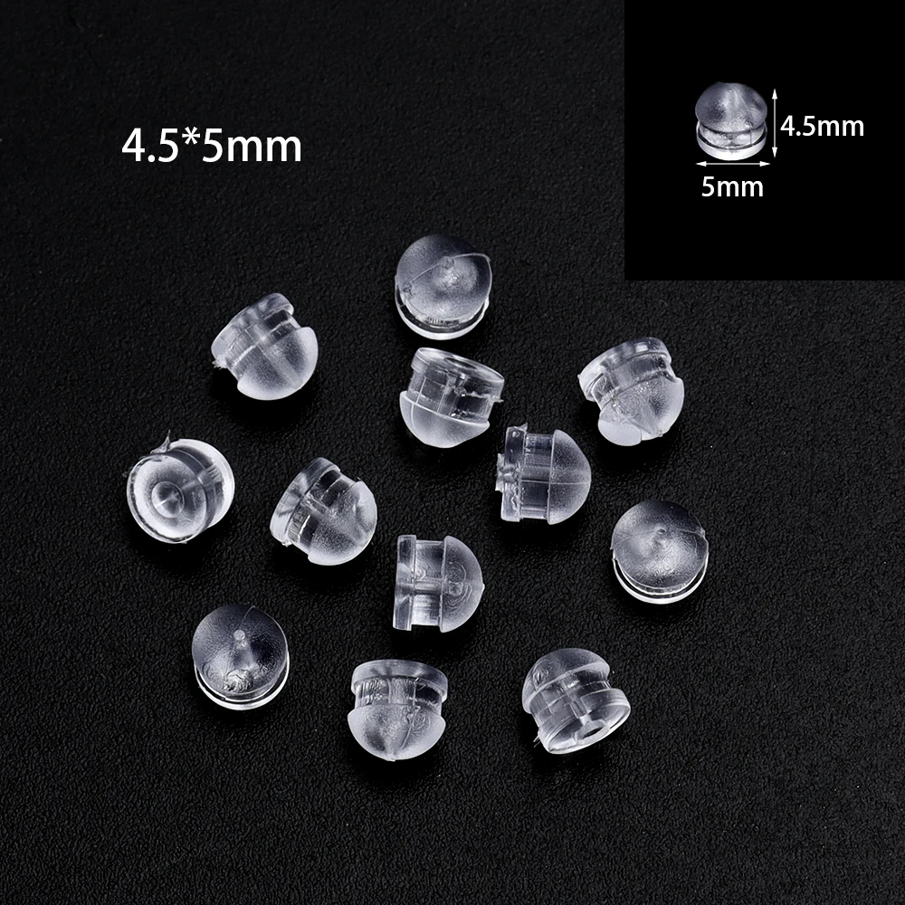 200/500Pcs Silikon Ohrring Zurück Stopper Transparent Stud Ohrring Stecker Für DIY Schmuck Machen Ohrring Zubehör