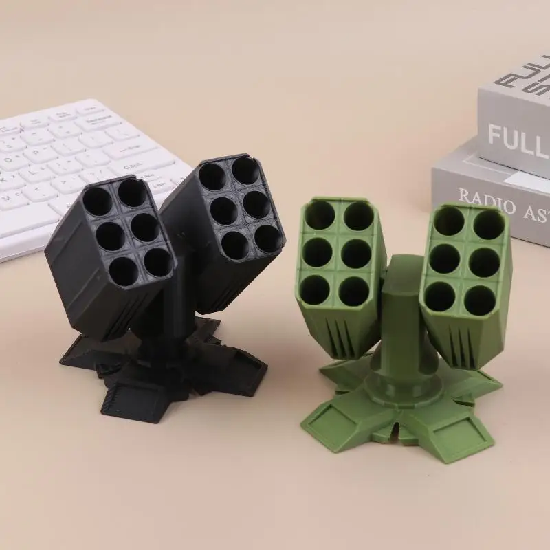 1Pc Plastic Missile Shaped Pen Holder Creative Anti-aircraft Missile Launcher Pen Stand Desktop Organizer Home Office Decoration