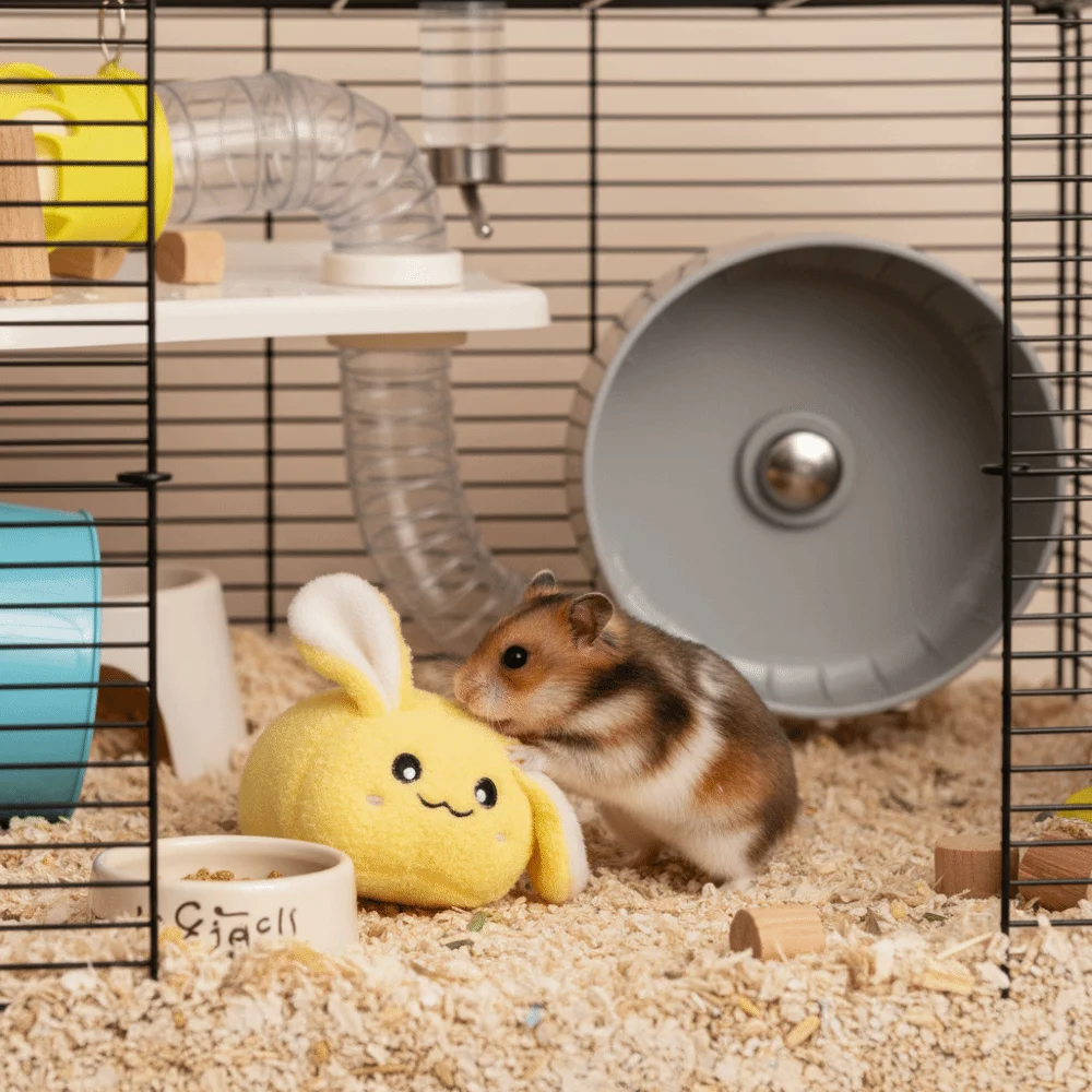 Bite Resistant Rabbit Soothing Ball Comfortable Soft Pet Chewable Ball Plush Simulated Buttocks Pet Soothing Toy Cage Toy