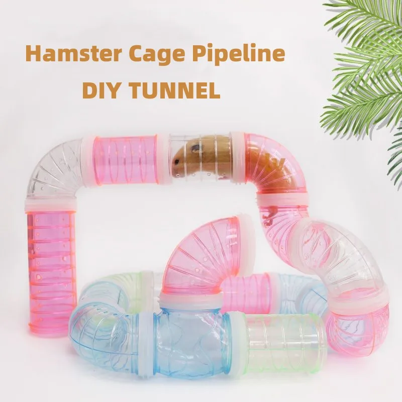 Hamster Tunnel Plastic Toy Rodent Training Channel Durable DIY Splicing Maze Tube External Pipeline For Small Animal Accessories