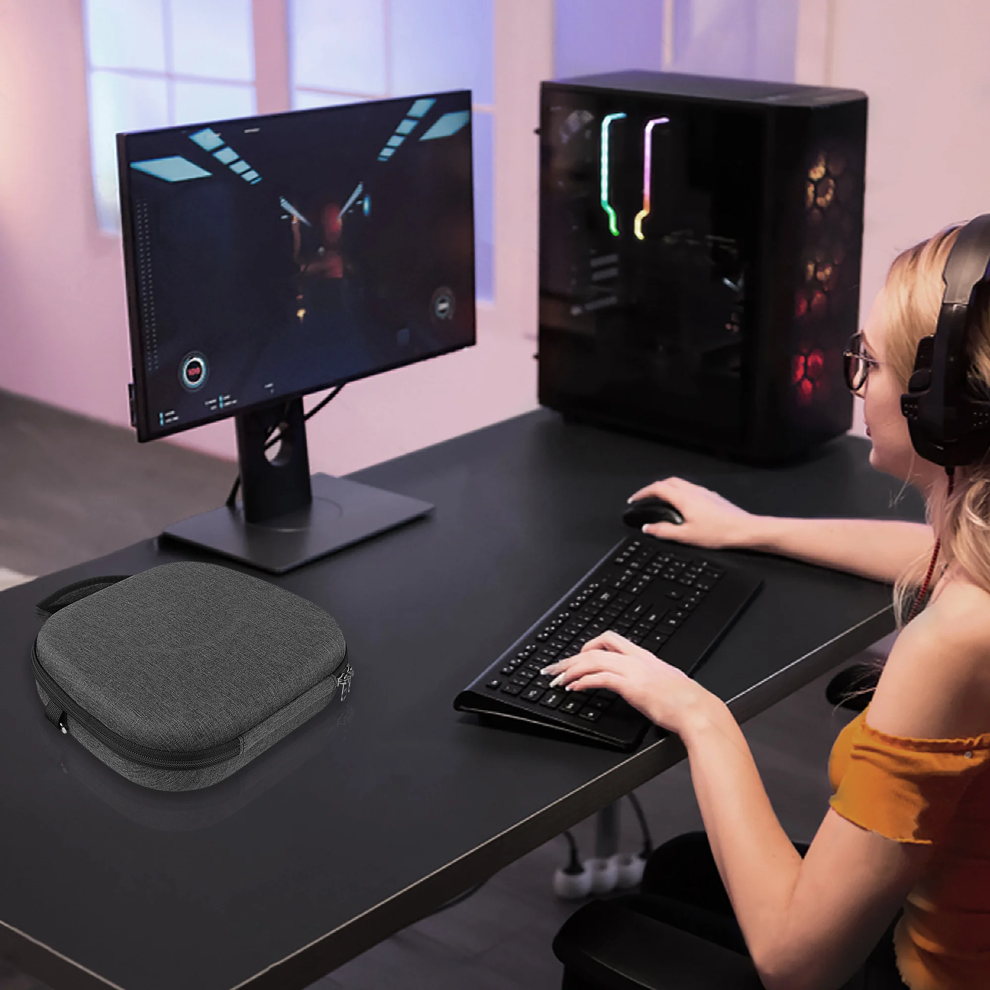 Geekria Headphones Case Pouch for Arctis Nova Pro,Nova 7, Arctis Pro, Portable Headset Cable Storage Cover Earphone Box
