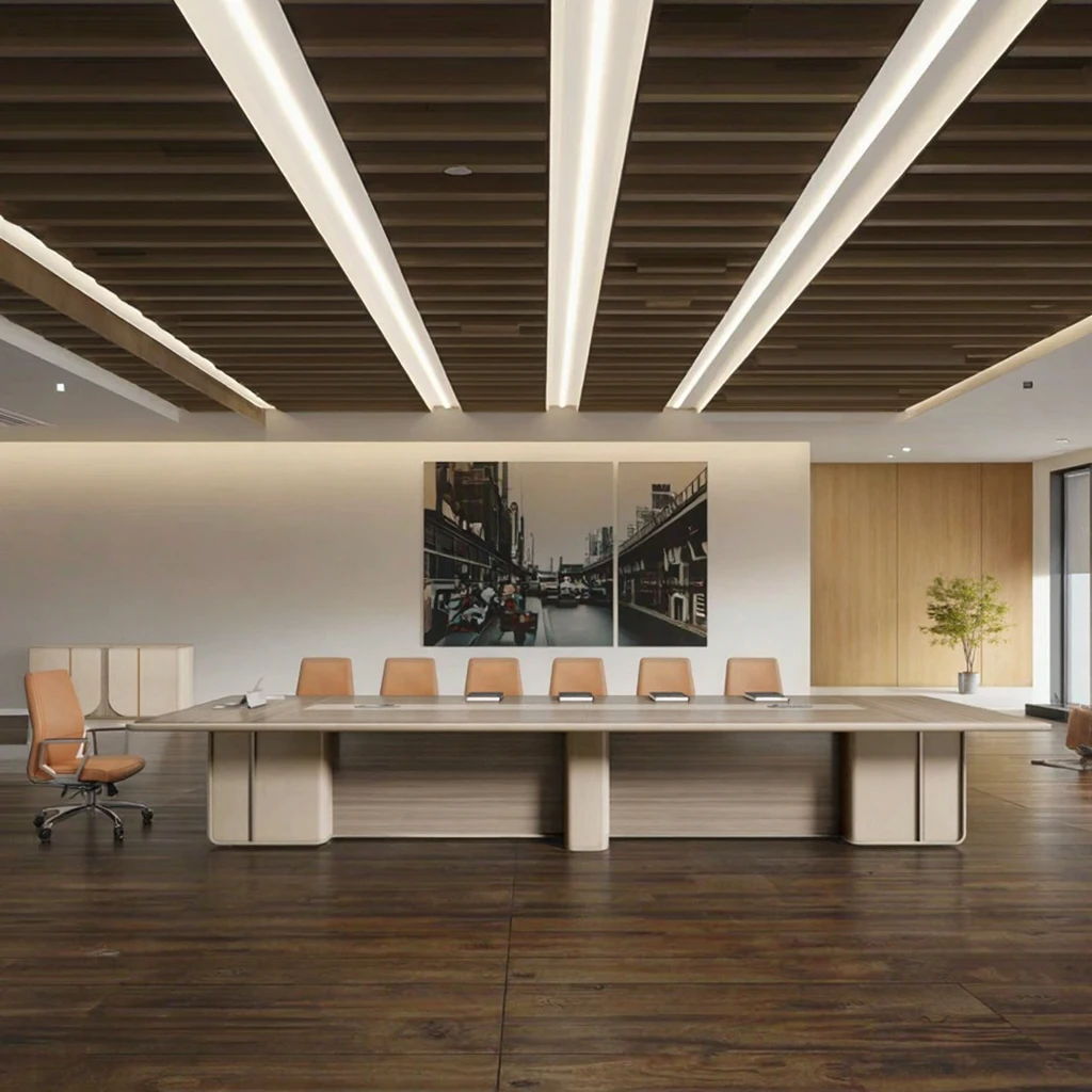 Elegant Large Executive Office Conference Table With Stylish Design For Professional Meetings