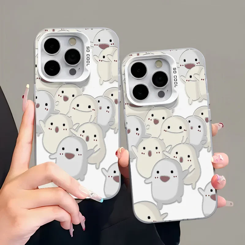 Cute Anime Warawara Shockproof Case for iPhone 16 14 15 Plus 12 11 13 Pro Max Raised Camera Protection Hard Cover for Girls Kids