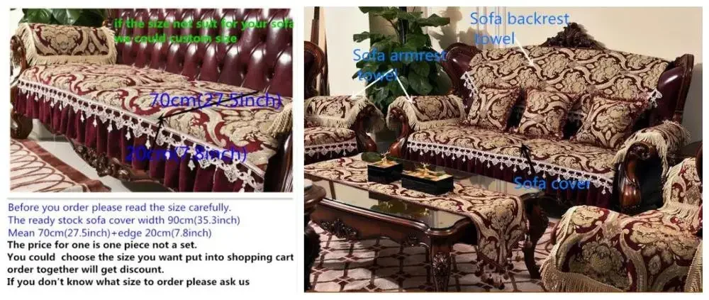 European Slipcover for Sectional Sofa, Luxurious Cushion, Couch Cover, Loveseat Slipcover