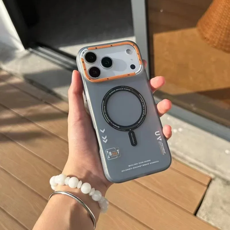 

Matte Magnetic Phone Case For iPhone 17 Pro Max For Magsafe Wireless Charge Frosted Back Metal Lens Buttons Cover