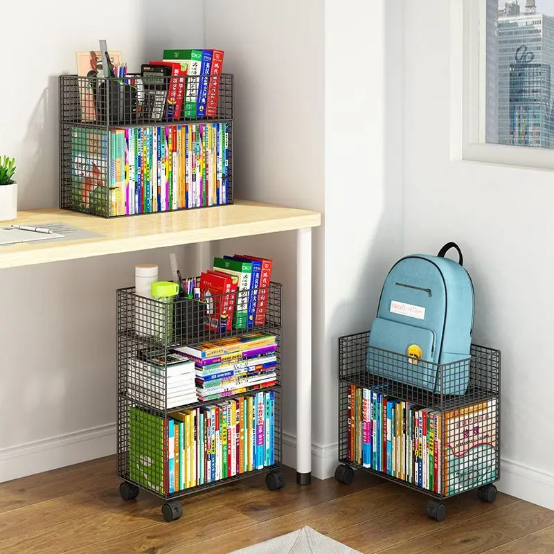 

Mobile Bookcase Under Table Shelving Floor-To-Ceiling Bookstand High School Student Classroom Desk Side Side Store Boxed Books