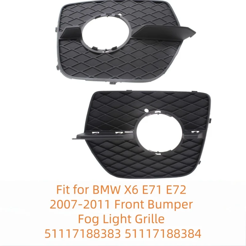 Fit for BMW X6 E71 E72 2007-2011 Front Bumper Fog Light Grille 51117188383 51117188384