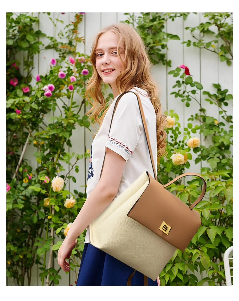 

Минималистичный универсальный модный рюкзак 2025 — женский модный треходовой портативный рюкзак в корейском стиле/одно плечо