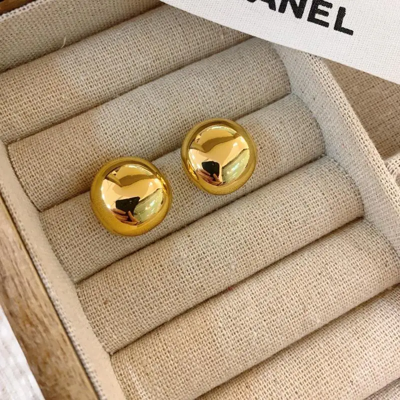 Trending Simple Metal Circular Stud Earring Fashion Party Statement Minimalist Earrings Female Jewelry For Woman Gifts