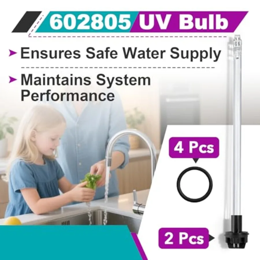 2 Pcs 602805 UV Bulb Compatible with Viqua Max C D D4 and Trojan Systems, High-Output UV-C Replacement Bulbs