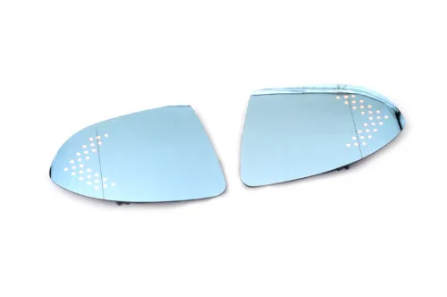 

Blue Tinted Aspherical Side Mirror Glass With Turn Signal Light For Golf MK7