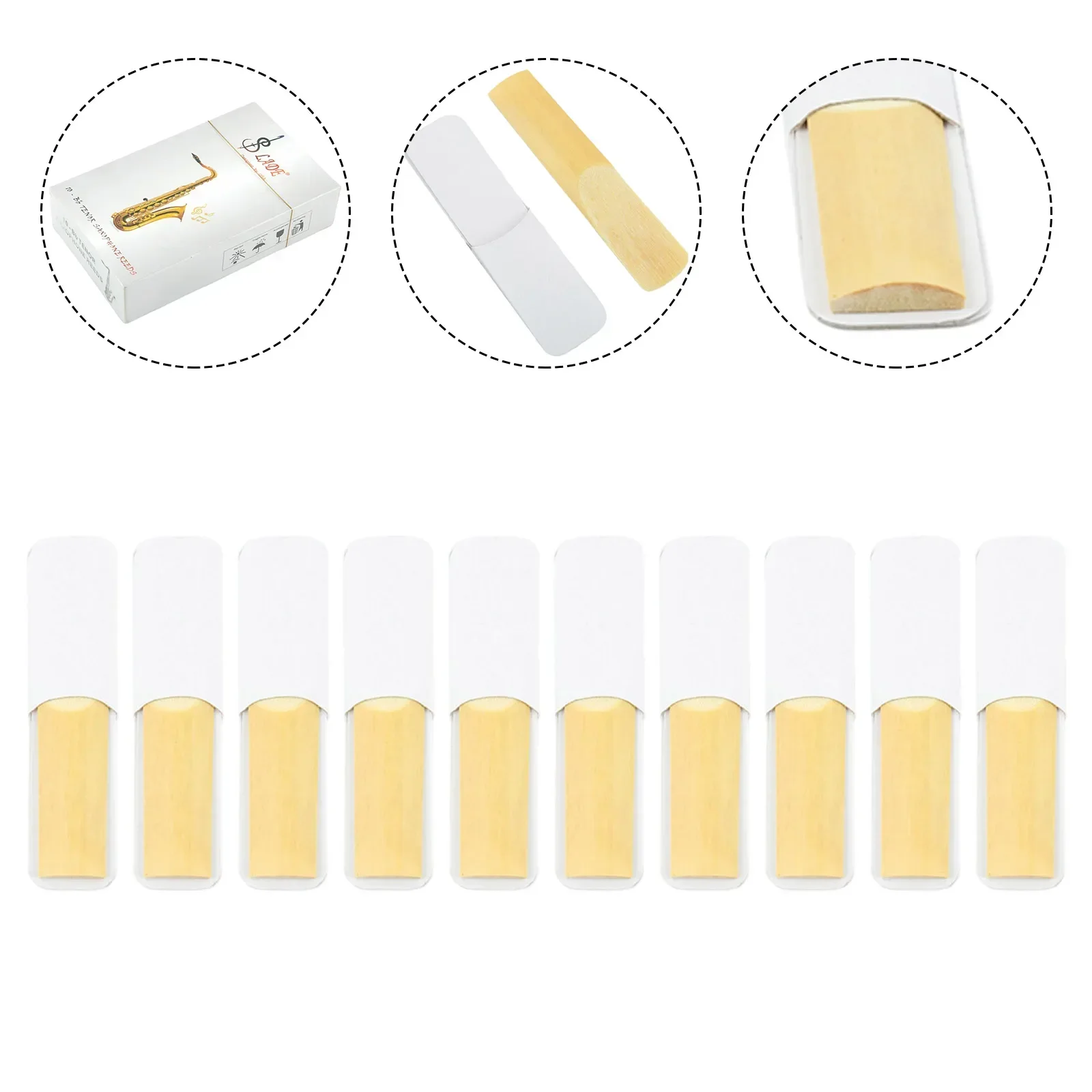 Sax Accessories Reeds Kit Strength 2 2.5 3 10pcs 6g/0.21oz For Tenor Sax Hardness 2/2.5/3 Instrument Clarinet Parts