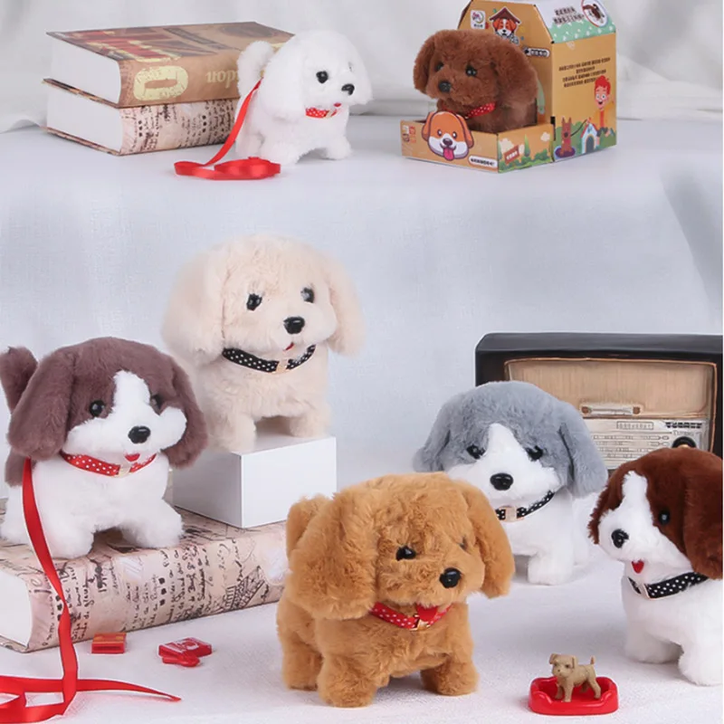 Electronic Dog Robot Dog Plush Puppy Walk Bark Wag Tail Teddy Toys Funny Toys For Children Birthday GiftChristmas Gift