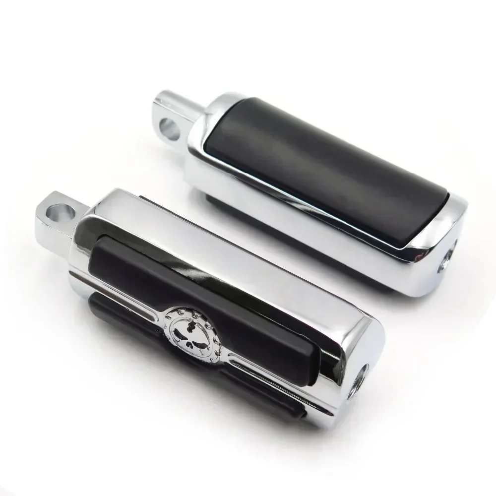 Motorcycle Parts Pair Skull Foot Pegs Rest For Harley-Davidson 1984-2017 Softail Touring Male Peg Mount