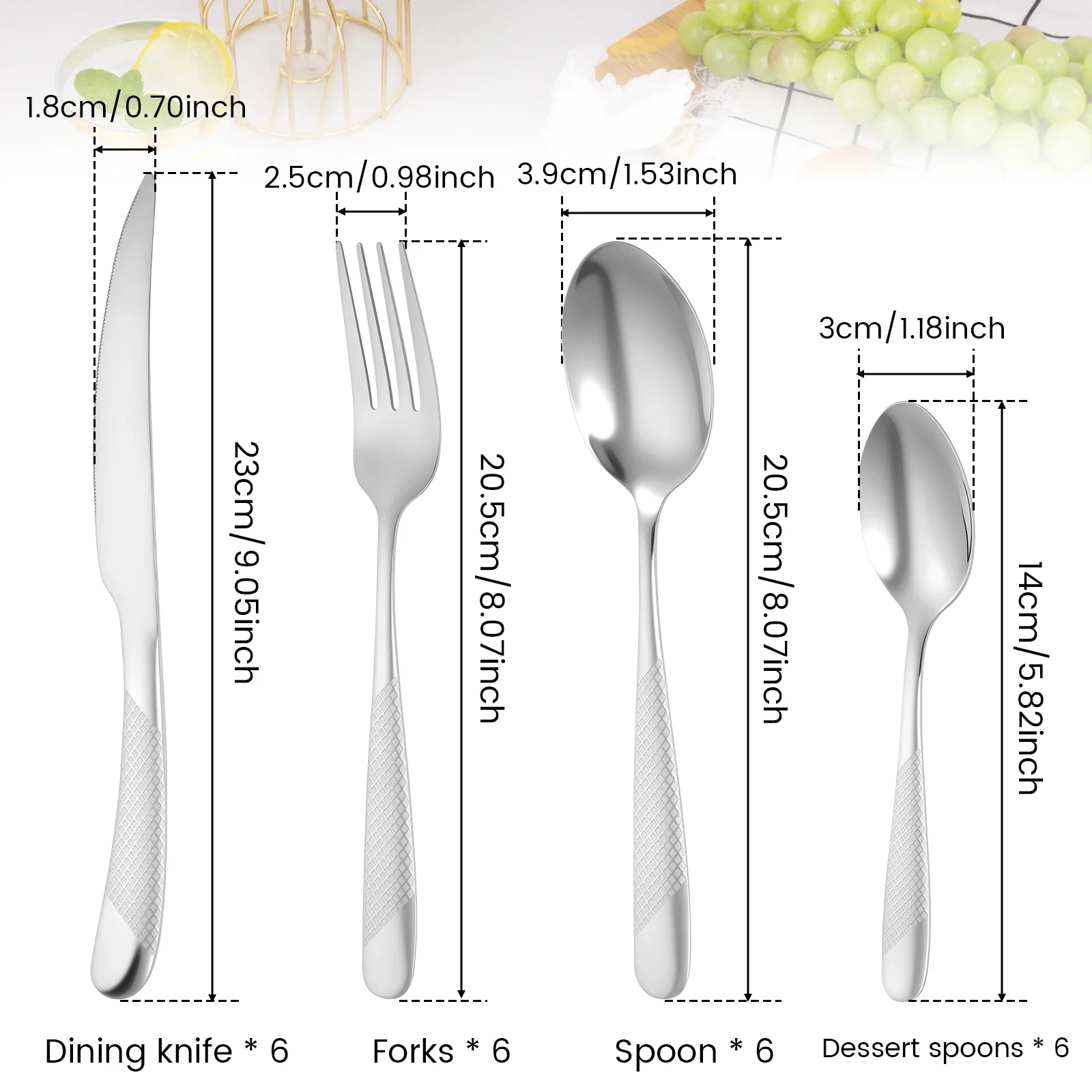 20/24PCS Stainless steel tableware and silverware set Modern Simplicity Including household knives forks spoons