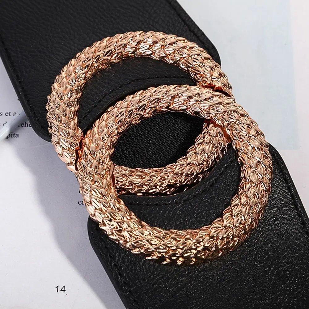 

Leisure All-match Female Slimming Body Cummerbunds Elastic Waist Strap Wide Waistband Skirt Decorations PU Leather Cummerbund