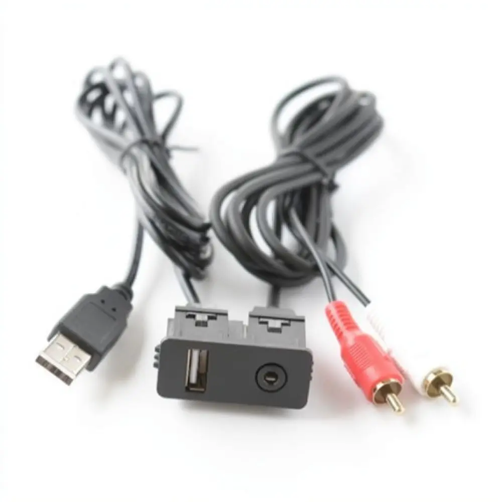 USB RCA Input Connector For BMW 1 3 5 6 7 Series Mini X1 X3 X5 X6 Z4 Car Audio Video Multimedia Signal Adapter Wire