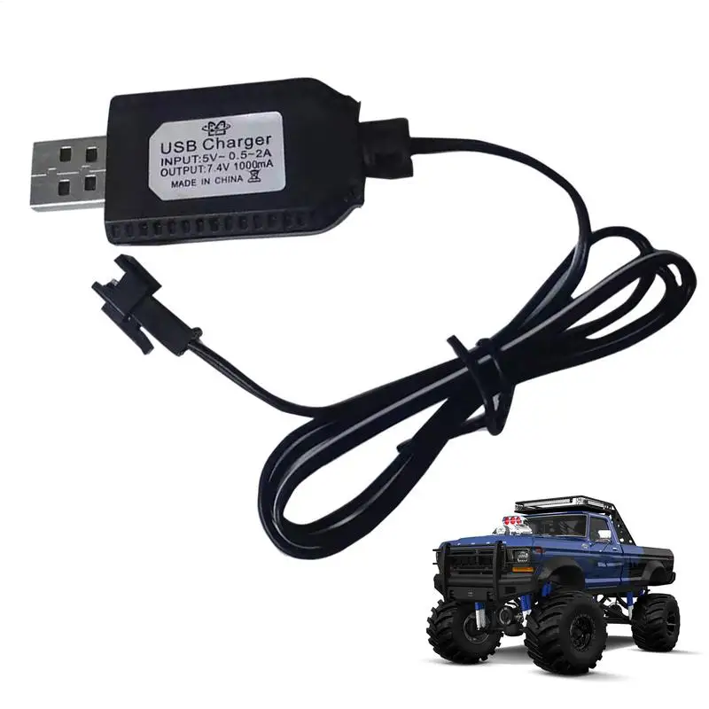 USB Lithium Battery Charger 7.4V 1000mA Drone Charger for Quick Charging Portable Charging Cable for Toy Battery with Indicator