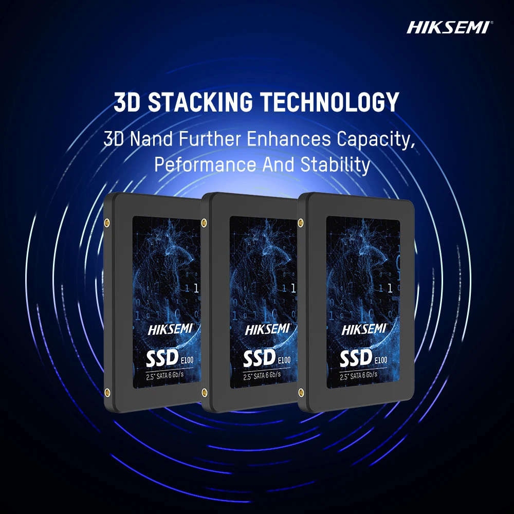 HIKSTORAGE E100 Series SATA SSD with 3D NAND Technology, Up to 560MB/s High-Speed Reading & Writing, Compatible with PC/Laptops