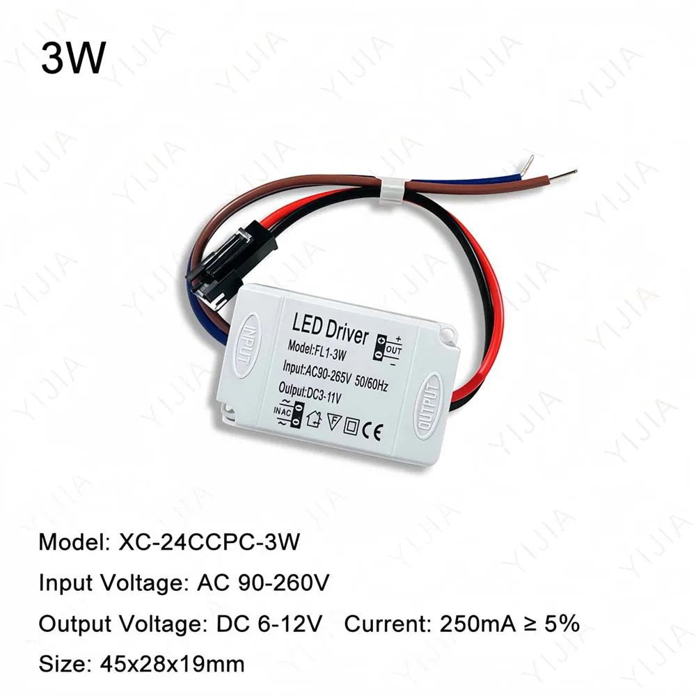Isolated LED Driver Power Supply 3W 7W 12W 18V 24W Constant Current 250mA 280mA Lighting Transformer For DIY LED Ceiling Lights