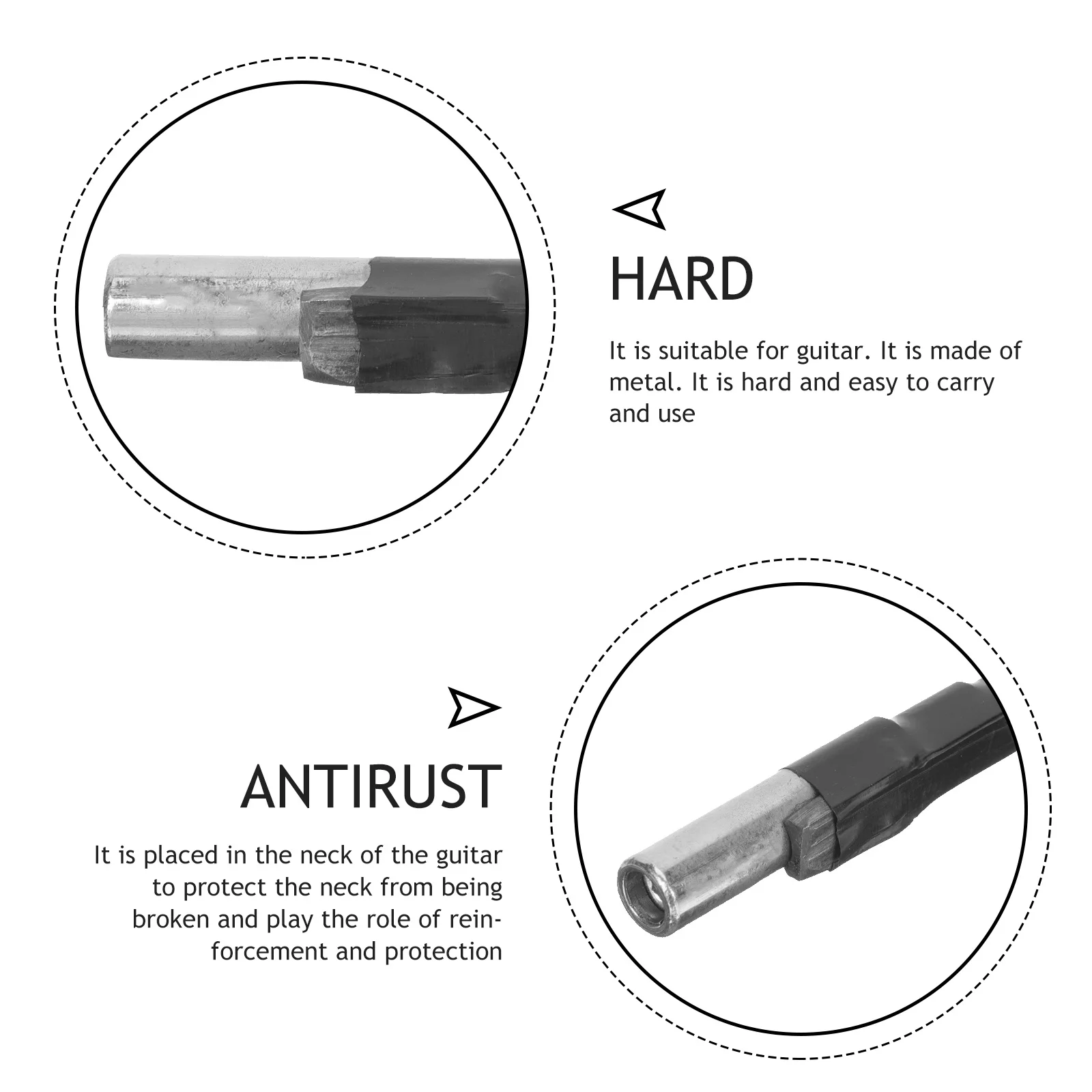 

Guitar Truss Rod Two Way Rod Type Replacement Professional Guitar Accessory Smooth Surface No Burrs Truss Rods with Spanner