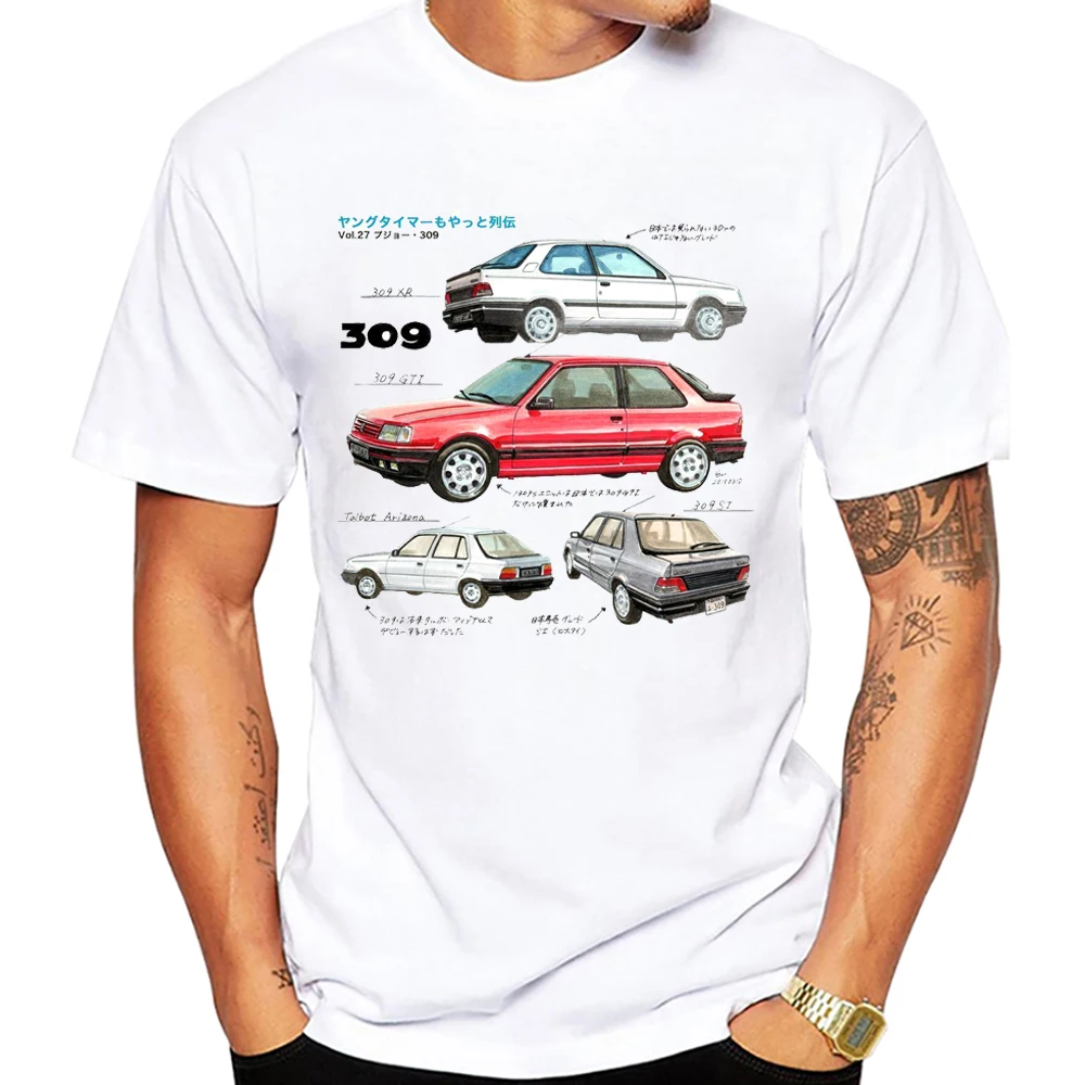 Camiseta retrô de manga curta masculina, camiseta esportiva casual, tops vintage, carro da França Evolve, carro clássico, R407, RCZ, R407, novo, 308, 309