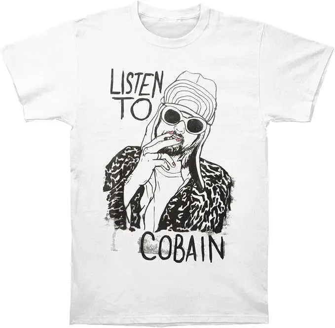 New KURT COBAIN SMOKING SHIRT LICENSED CONCERT BAND T SHIRT