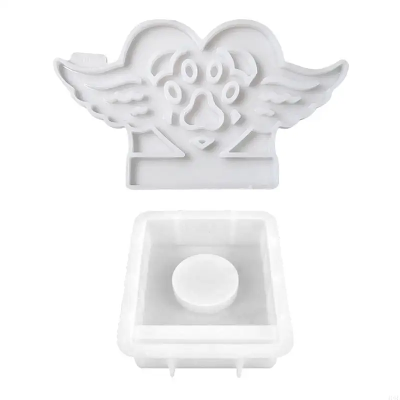 40GB Heart Angel Wing Holder Mold 3D Base Silicone Mould Gypsum Candlestick Crafting Mould Jewelry Making Tool