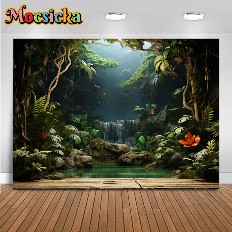 Moclicka latar belakang Musim Semi fotografi hutan Paskah pohon hijau hewan anak-anak properti menembak bayi latar belakang foto ulang tahun