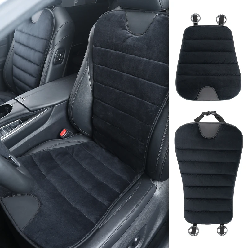Car Velour Seat Cushion Winter Warm Backrest Seat Cover Accessories For Crown GR Corolla YARIS L Auris C-HR Hilux Vios Ra