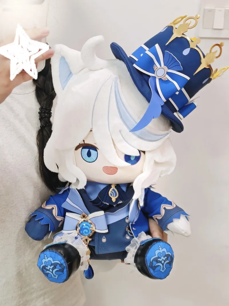 Genshin Impact Furina Plush Doll 40cm Soft Stuffed Dress Up Sitting Plushie Pillow Anime Game Peripheral Collectible Toy