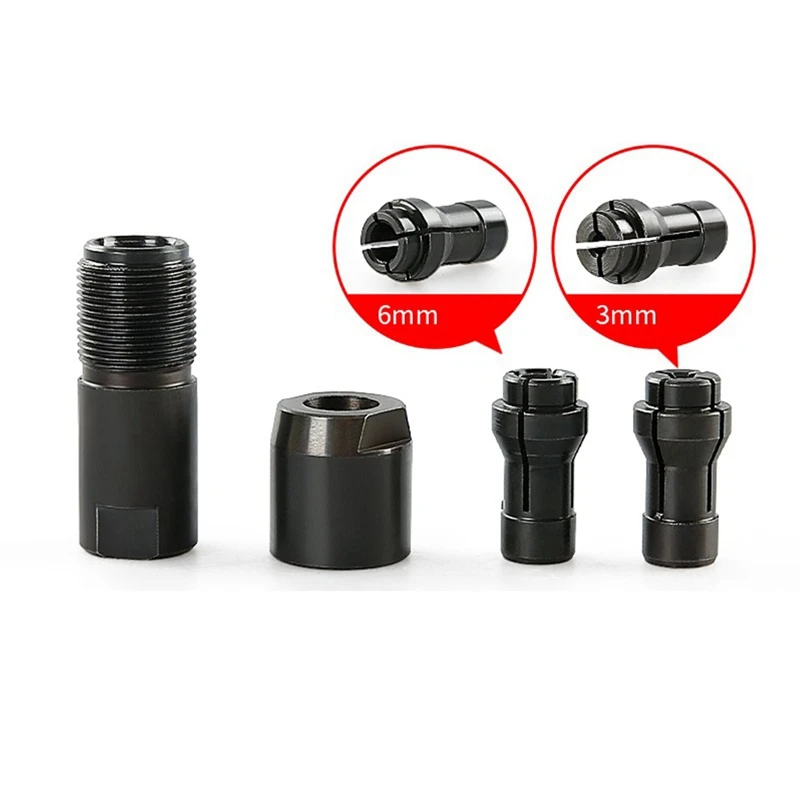 Modified Angle Grinder To Straight Grinder Adapter Metal Grinder Chuck 3/6Mm For 100 Angle Grinder Grinding Polishing